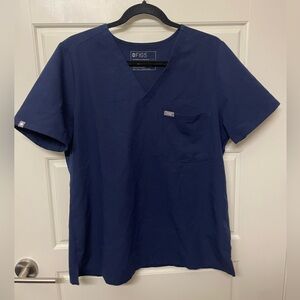Figs Catarina Navy Scrub Top Large